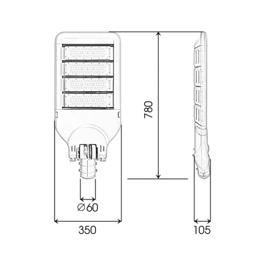 Đèn LED đường phố D01 Module SMD - Công suất 200W - Ảnh 8
