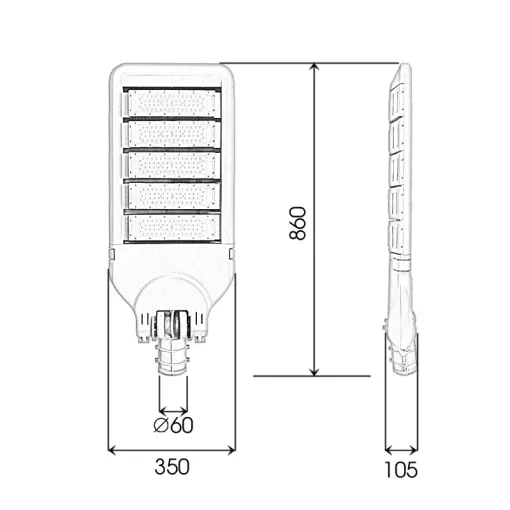 Đèn LED đường phố D01 Module SMD - Công suất 250W - Ảnh 8