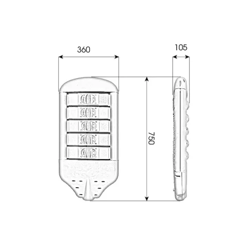 Đèn LED đường phố D03 Module COB - Công suất 250W - Ảnh 9