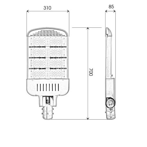 Đèn LED đường phố D14 chip LED SMD - Công suất 200W - Ảnh 10