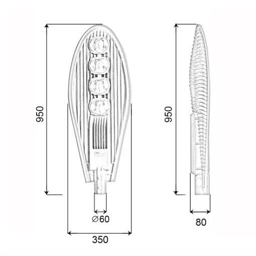 Đèn LED đường phố DQL chip LED COB - Công suất 200W - Ảnh 8