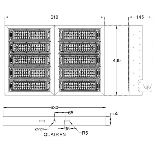 Đèn pha LED module SMD P02 - Công suất 500W - Ảnh 9