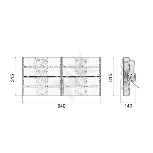 Đèn pha LED module COB P03 - Công suất 400W - Ảnh 7