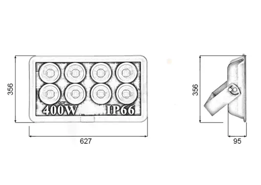 Đèn pha PTC chip LED COB - Công suất 400W - Ảnh 5