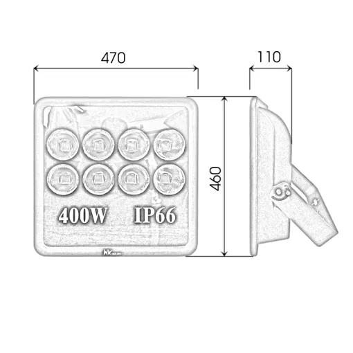 Đèn pha PTV chip LED COB - Công suất 400W - Ảnh 3
