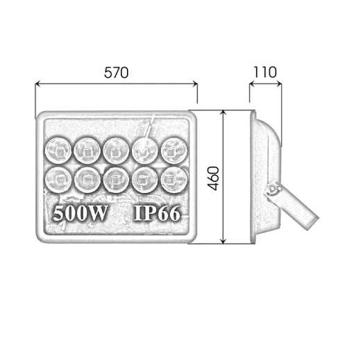 Đèn pha PTV chip LED COB - Công suất 500W - Ảnh 9