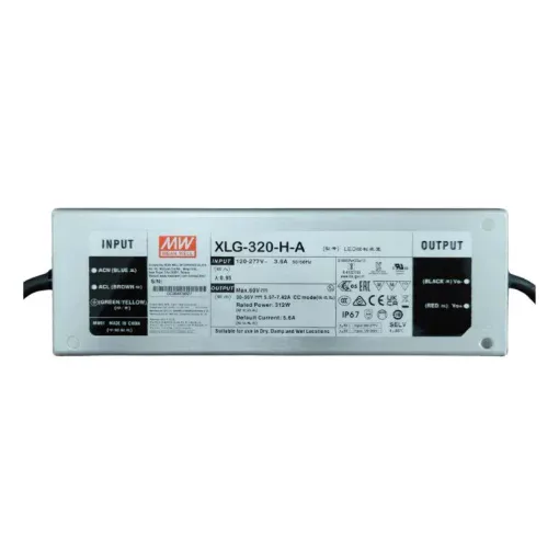 Nguồn điện MEANWELL 320W (XLG-320-H-A)- 100~305Vac 50/60Hz; Out 30~56Vdc; Out put: 5.57~7.42A; Size: 246*77*39.5mm (1.45Kg;9pcs/14Kg)