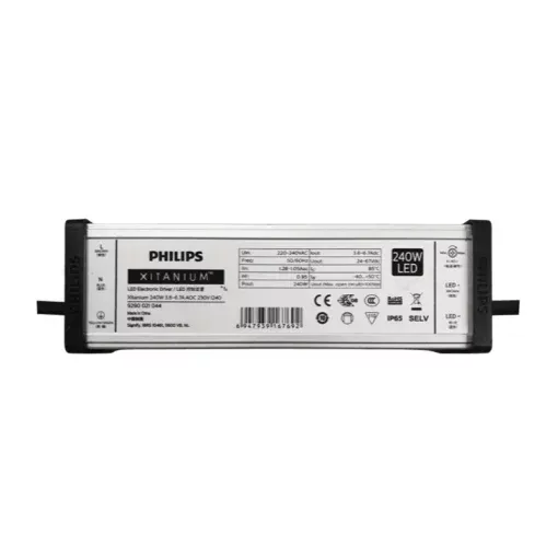 Nguồn điện PHILIP XITANIUM 240W (Xi EP LV 250W 4.0-8.3A WL I215) - 110~277Vac 50/60Hz; Out 24~50Vdc Out put: 4.0-8.3A; Size: 215*67*40mm.
